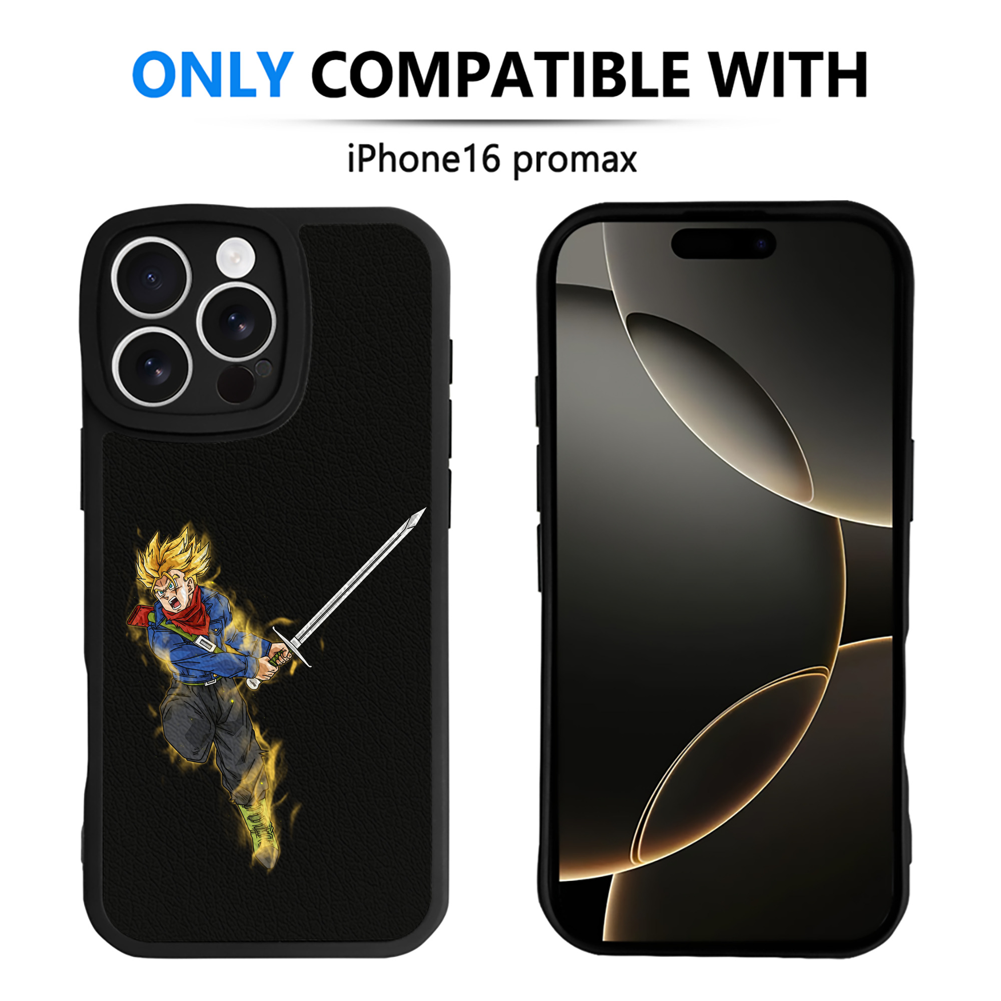 （画像用） ドラゴンボール トランクス（Torankusu）DRAGON BALL Trunks 【iPhone 16シリーズ対応】シリコンスマホケース（レザー調） 材質：シリコン